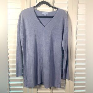Barefoot Dreams V Neck CozyChic Sweater Women’s Size M Color Light Blue